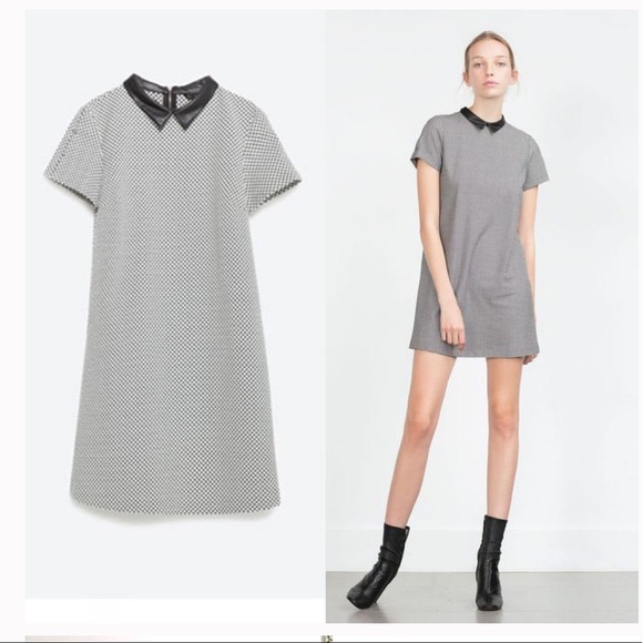 Zara Dresses & Skirts - NWOT Zara houndstooth Peter pan collar dress